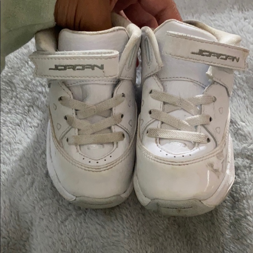 Kids White Jordan sneaker Shoes